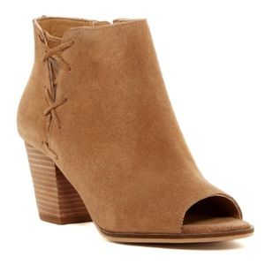 LUCKY BRAND | Women’s Brown Suede Hearkerr Open Toe Heeled Booties size 6.5